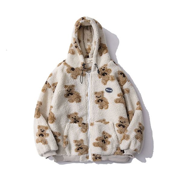 women's fur & faux inverno novo streetwear lambswool manga longa hoodies jaqueta acolchoada coreano solto doce urso oversized womens ca, Black 
women's fur & faux inverno novo streetwear lambswool manga longa hoodies jaqueta acolchoada coreano solto doce urso oversized womens ca, Black