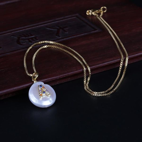 colorful cz initial 26 alphabet letter name charm freshwater pearl pendant dainty thin chain choker necklace for women chokers, Golden;silver
colorful cz initial 26 alphabet letter name charm freshwater pearl pendant dainty thin chain choker necklace for women chokers, Golden;silver