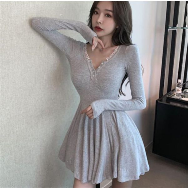 summer spring lace miniskirt women dress v neck long sleeve vestido de mujer, Black;gray
summer spring lace miniskirt women dress v neck long sleeve vestido de mujer, Black;gray