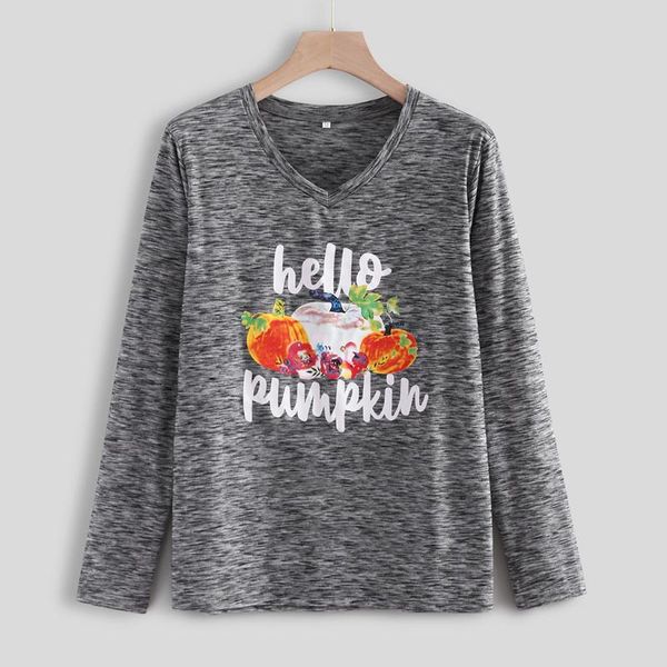 women's t-shirt autumn long sleeve pumpkin letters print t shirt for women halloween casual v-neck camisetas mujer, White
women's t-shirt autumn long sleeve pumpkin letters print t shirt for women halloween casual v-neck camisetas mujer, White