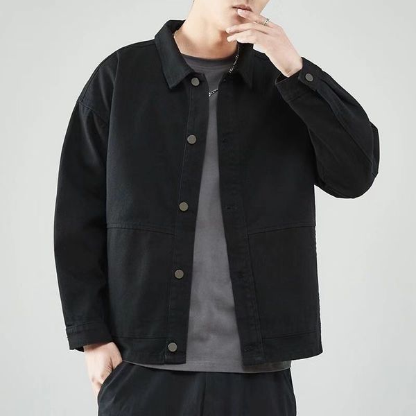 autumn cowboy jacket spring autumn new korean fashion casual handsome baseball jacket is, Black;brown
autumn cowboy jacket spring autumn new korean fashion casual handsome baseball jacket is, Black;brown