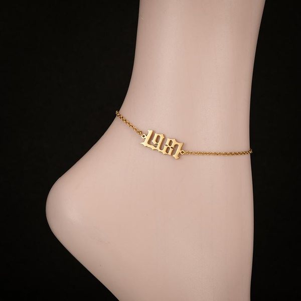tennis stainless steel digital foot chain women's fashion simple accessories, Golden;silver
tennis stainless steel digital foot chain women's fashion simple accessories, Golden;silver