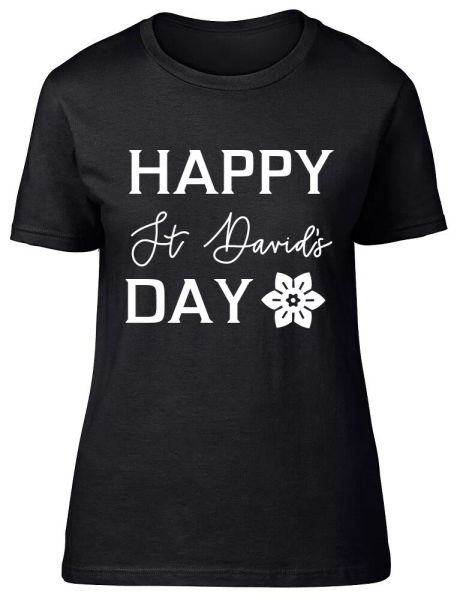 happy st david's day fitted womens ladies t shirt, White;black
happy st david's day fitted womens ladies t shirt, White;black