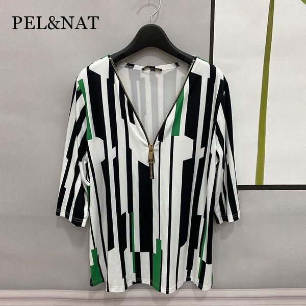 plus size t-shirt 2021 women zipper striped green and black quality autumn clothes for lady v neck in stock w65-6
plus size t-shirt 2021 women zipper striped green and black quality autumn clothes for lady v neck in stock w65-6