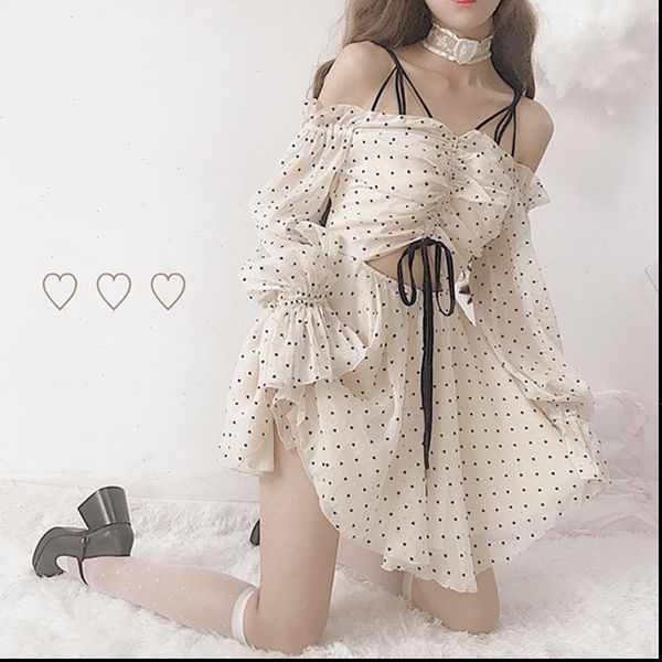 summer mori girl kawaii womens dresses heart print lolita mini chiffon straps lace strapless long sleeved women, Black;gray
summer mori girl kawaii womens dresses heart print lolita mini chiffon straps lace strapless long sleeved women, Black;gray