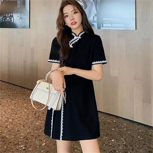 luxury casual dresses cheongsam drs 2021 summer improved color contrast man chine style two-piece women's suit small black skirt, Black;gray
luxury casual dresses cheongsam drs 2021 summer improved color contrast man chine style two-piece women's suit small black skirt, Black;gray