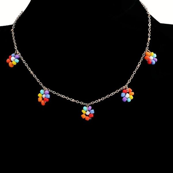 pendant necklaces 2021 korea cute daisy flower necklace colorful charm statement short choker for women girls fashion bohemia jewelry, Silver
pendant necklaces 2021 korea cute daisy flower necklace colorful charm statement short choker for women girls fashion bohemia jewelry, Silver