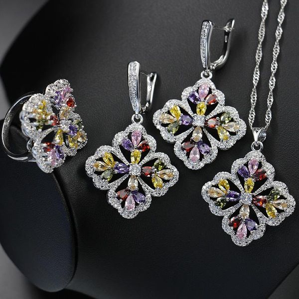 earrings & necklace gzjy women flower crystal wedding bridal party jewelry sets 925 silver pendant ring for christmas gift
earrings & necklace gzjy women flower crystal wedding bridal party jewelry sets 925 silver pendant ring for christmas gift