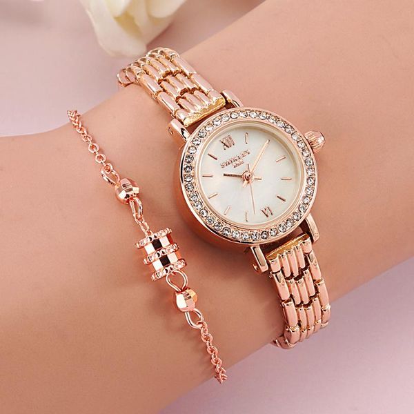 wristwatches 2pcs watch and bracelet set women's quartz gift for girls relogio feminino, Slivery;brown
wristwatches 2pcs watch and bracelet set women's quartz gift for girls relogio feminino, Slivery;brown