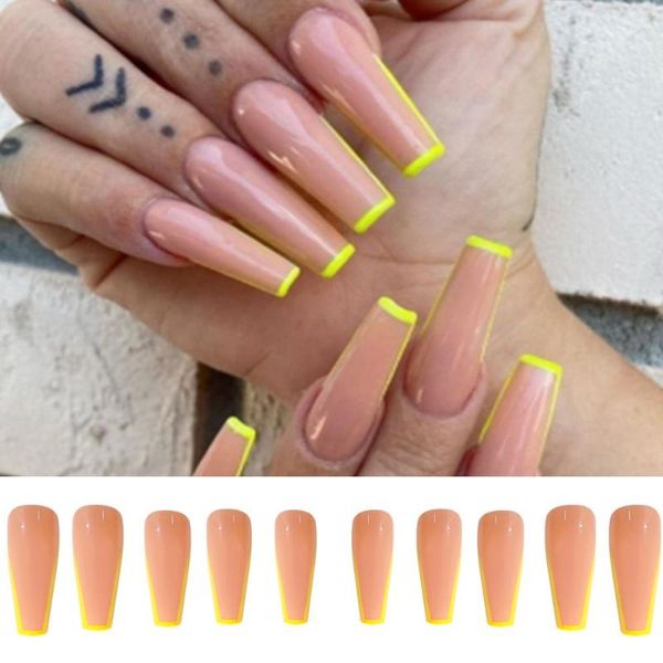false nails 24 pcs nail tips with glue detachable french long coffin wearable ballerina manicure full cover press on, Red;gold
false nails 24 pcs nail tips with glue detachable french long coffin wearable ballerina manicure full cover press on, Red;gold