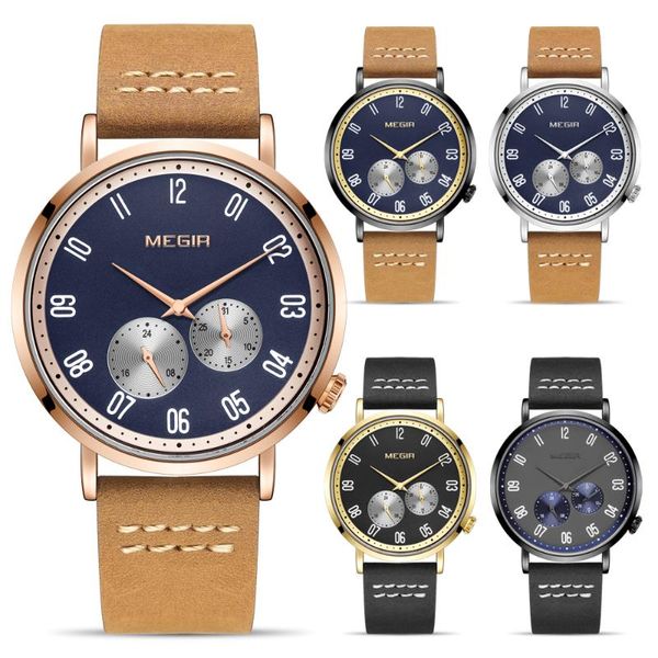 wristwatches megir 2021 men's waterproof luminous leather strap business quartz men watch gentleman, Slivery;brown
wristwatches megir 2021 men's waterproof luminous leather strap business quartz men watch gentleman, Slivery;brown