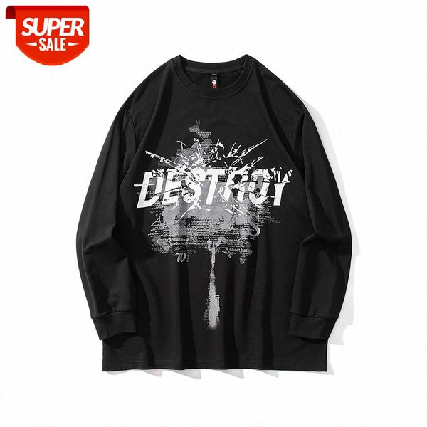 street letter printing long-sleeved t-shirt men's bf lazy romantic loose round neck bottoming shirt compassionate #xg1x, White;black
street letter printing long-sleeved t-shirt men's bf lazy romantic loose round neck bottoming shirt compassionate #xg1x, White;black