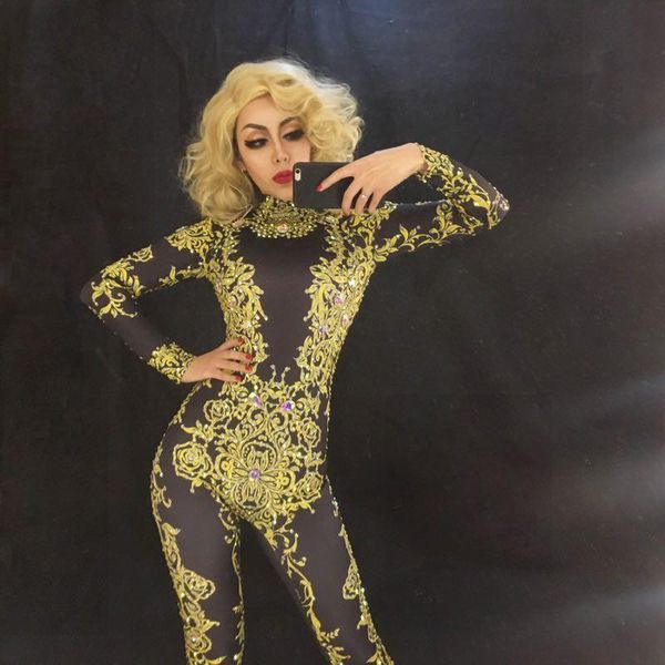 women's jumpsuits & rompers gold black crystals outfit female costumes performance dj show singer dance nightclub stage bar slim sta, Black;white
women's jumpsuits & rompers gold black crystals outfit female costumes performance dj show singer dance nightclub stage bar slim sta, Black;white