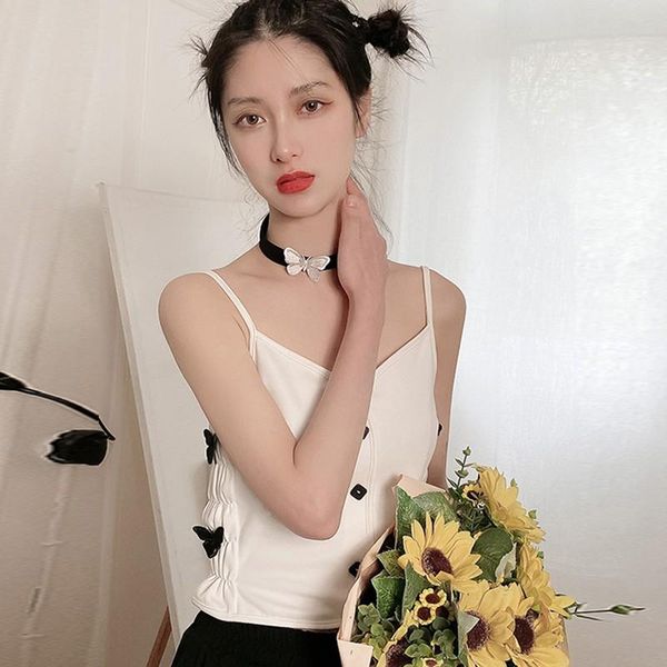 women's tanks & camis slim knitted camisole summer butterfly embroidered solid vest fashion sweet button sling tank, White
women's tanks & camis slim knitted camisole summer butterfly embroidered solid vest fashion sweet button sling tank, White