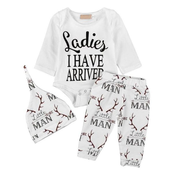 clothing sets 0-18m three piece antler print cotton o-neck pullover jumpsuit pants hat for boys and girls style, White
clothing sets 0-18m three piece antler print cotton o-neck pullover jumpsuit pants hat for boys and girls style, White