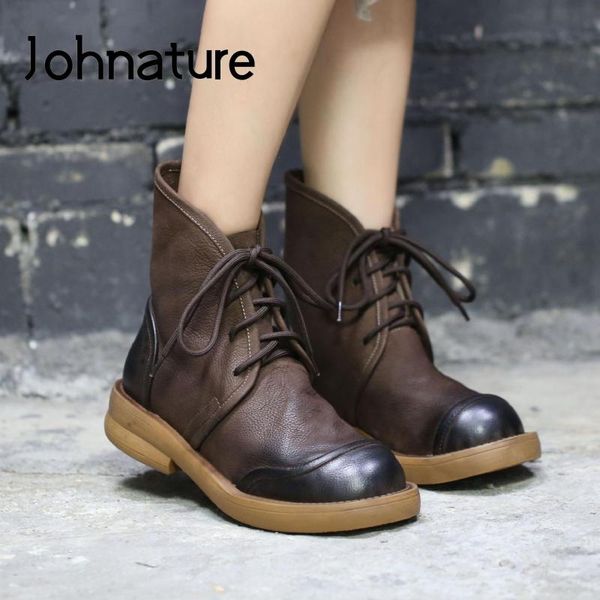 boots johnature ankle women lace-up shoes genuine leather 2021 flat with round toe sewing handmade platform, Black
boots johnature ankle women lace-up shoes genuine leather 2021 flat with round toe sewing handmade platform, Black