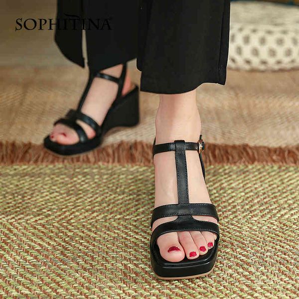 sophitina summer women's sandals square toe wedge heel ankle buckle shoes thick-soled comfortable all-match female shoes ao545 210513, Black
sophitina summer women's sandals square toe wedge heel ankle buckle shoes thick-soled comfortable all-match female shoes ao545 210513, Black