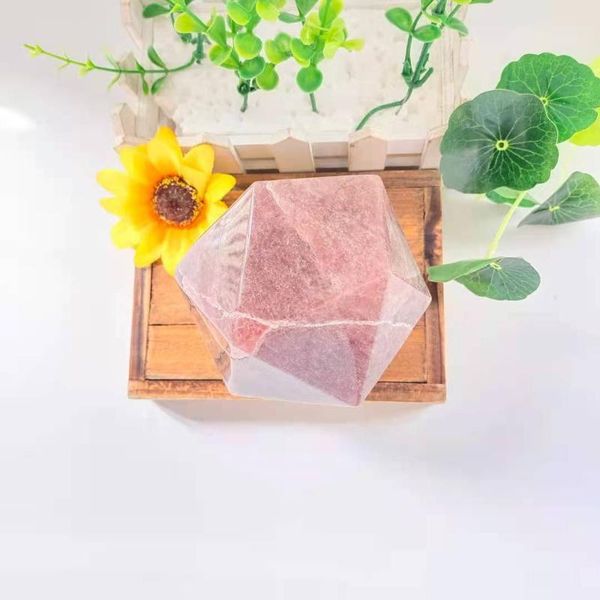 decorative objects & figurines natural hand carving strawberry quartz polyhedron crystal for decoration jt
decorative objects & figurines natural hand carving strawberry quartz polyhedron crystal for decoration jt