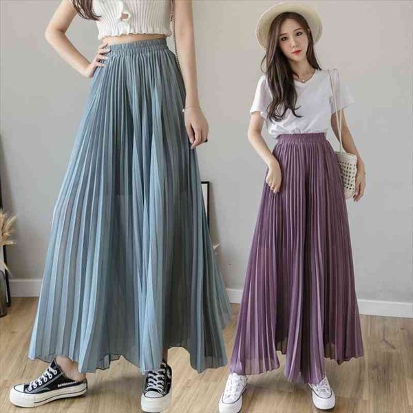 solid color wide leg pants women chic pleated elastic high waist loose trousers summer casual flowing chiffon pants, Black;white
solid color wide leg pants women chic pleated elastic high waist loose trousers summer casual flowing chiffon pants, Black;white