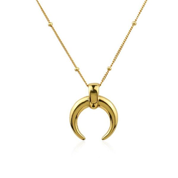 chains alloy delicate crescent moon gold pendant necklace jewelry rhinoceros horn necklaces gift for him with chain, Silver
chains alloy delicate crescent moon gold pendant necklace jewelry rhinoceros horn necklaces gift for him with chain, Silver