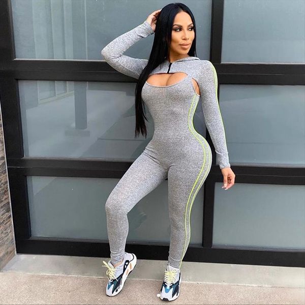 autumn winter long sleeved striped womens romper hooded hollow out sports fitness femme, Black;white
autumn winter long sleeved striped womens romper hooded hollow out sports fitness femme, Black;white