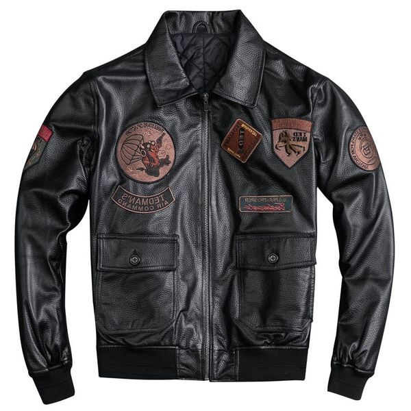 new winter man leather coat airforce military with cotton padded 4xl male genuine real sheepskin leather jacket, Black
new winter man leather coat airforce military with cotton padded 4xl male genuine real sheepskin leather jacket, Black