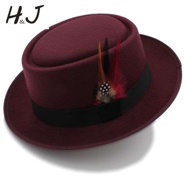 stingy brim hats fashion women pork pie hat dad wool flat fedora lady queen gambler panama trilby with feather size 58cm, Blue;gray
stingy brim hats fashion women pork pie hat dad wool flat fedora lady queen gambler panama trilby with feather size 58cm, Blue;gray