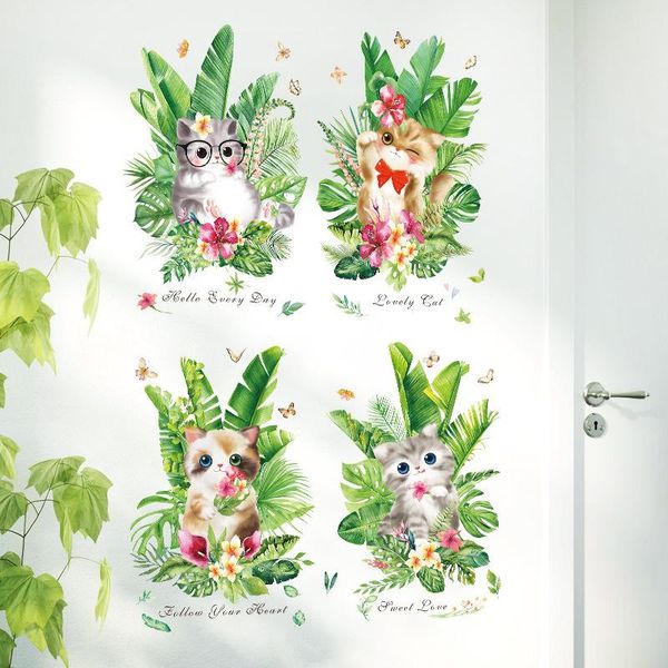 wall stickers nordic green leaf tropical plants with cute cat 3d sticker living room bedroom decor pvc decals
wall stickers nordic green leaf tropical plants with cute cat 3d sticker living room bedroom decor pvc decals