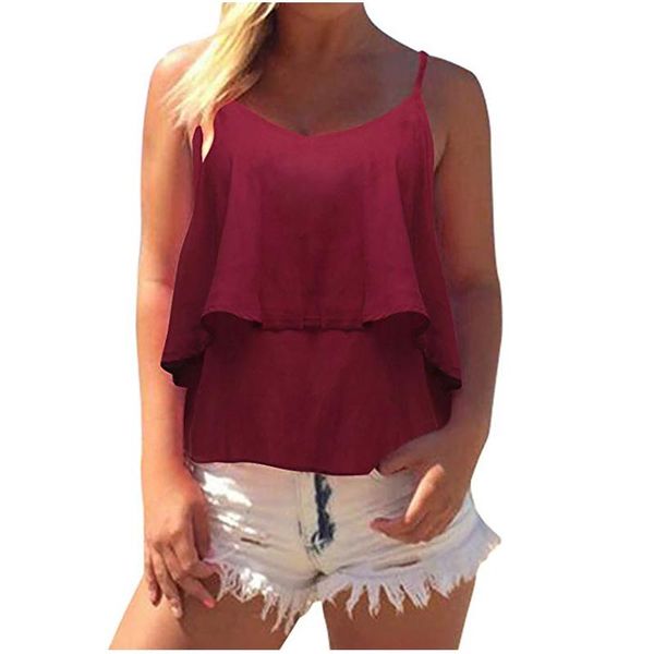 women's tanks & camis 2021 summer solid color camisole sweet double layer ruffled v-neck chiffon suspender refreshing loose de muje, White
women's tanks & camis 2021 summer solid color camisole sweet double layer ruffled v-neck chiffon suspender refreshing loose de muje, White