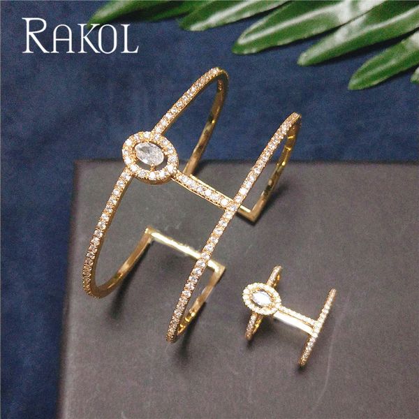 rakol new arrival round shape exquisite micro pave cuff bracelets bangle & open ring set for women men jewelry bijoux rs31766, Golden;silver
rakol new arrival round shape exquisite micro pave cuff bracelets bangle & open ring set for women men jewelry bijoux rs31766, Golden;silver