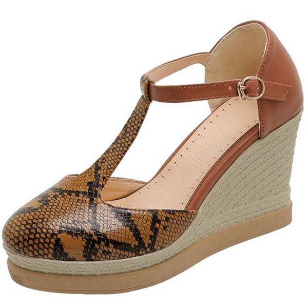 fanyuan sandals t-strap buckle summer women pumps snakeskin pu leather ladies round toe wedge high heel shoes3, Black
fanyuan sandals t-strap buckle summer women pumps snakeskin pu leather ladies round toe wedge high heel shoes3, Black