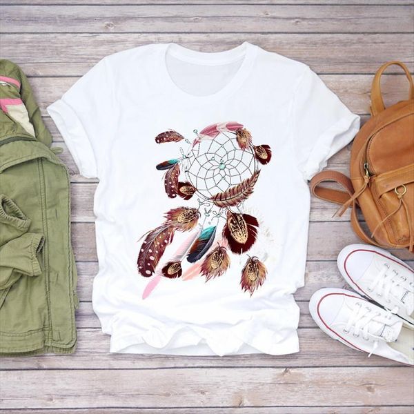 feather printing elegant girl women t shirts 90s beach print womens graphic ladies female tee, White
feather printing elegant girl women t shirts 90s beach print womens graphic ladies female tee, White