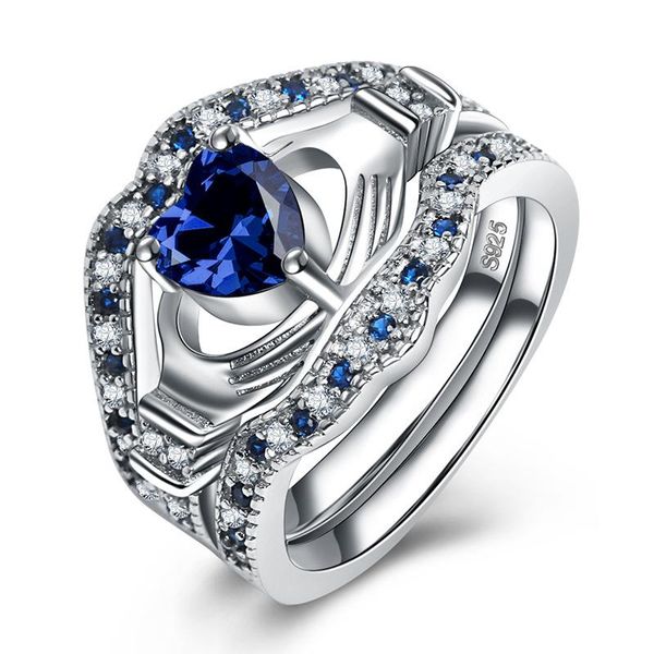wedding rings 3pcs/lot 925 silver filled double set claddagh stackable blue heart cz ring for women female party jewelry brincos, Slivery;golden
wedding rings 3pcs/lot 925 silver filled double set claddagh stackable blue heart cz ring for women female party jewelry brincos, Slivery;golden