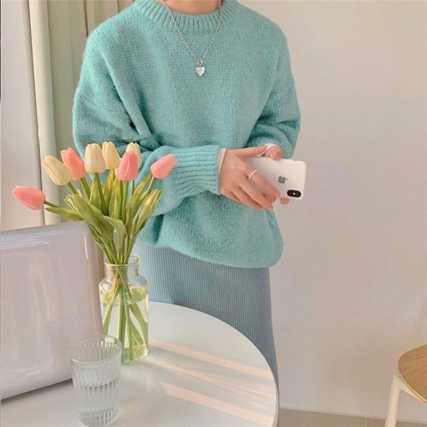 simple solid crewneck all-match basic sweater classic termperament knitted lazy style causal fashion pullovers women's sweaters, White;black
simple solid crewneck all-match basic sweater classic termperament knitted lazy style causal fashion pullovers women's sweaters, White;black