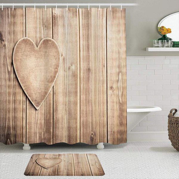 shower curtain and bath mat set,rustic heart over wooden planks lovers corner romantic celebration,72x72in waterproof bathroom
shower curtain and bath mat set,rustic heart over wooden planks lovers corner romantic celebration,72x72in waterproof bathroom