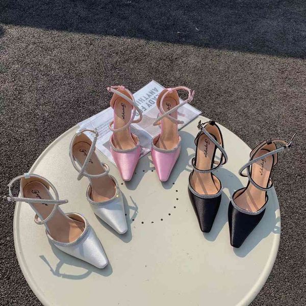 slippers fashion women sandals pointed toe thin high heels ankle strap black/pink/white party wedding shoes woman size 35-39 97gv
slippers fashion women sandals pointed toe thin high heels ankle strap black/pink/white party wedding shoes woman size 35-39 97gv