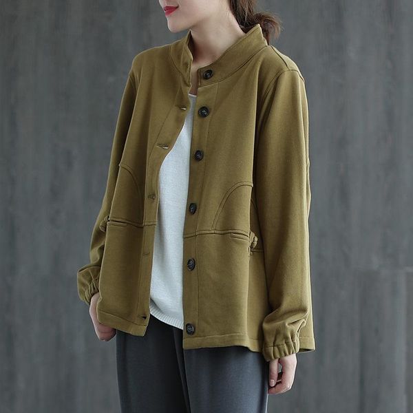 spring fall style stand-up collar single-breasted short jacket female retro button casual long-sleeved & shirt coat y110 women's jacket, Black;brown
spring fall style stand-up collar single-breasted short jacket female retro button casual long-sleeved & shirt coat y110 women's jacket, Black;brown