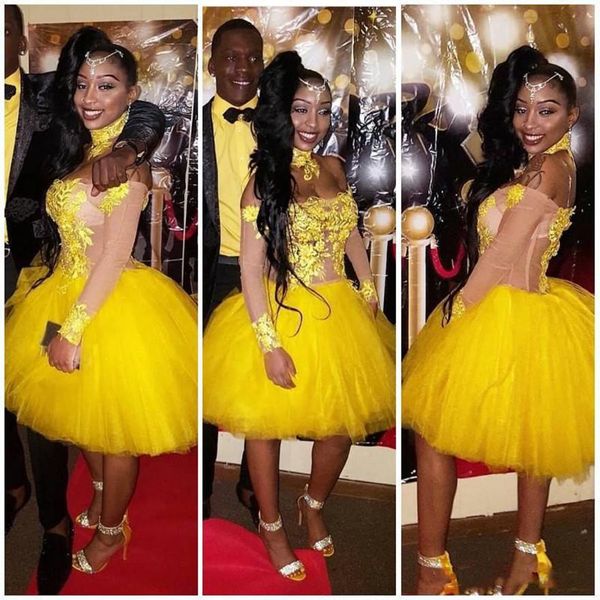 yellow prom dresses off the shoulder long sleeves a line above knee length lace applique beaded custom made evening party gown vestidos form, Black
yellow prom dresses off the shoulder long sleeves a line above knee length lace applique beaded custom made evening party gown vestidos form, Black