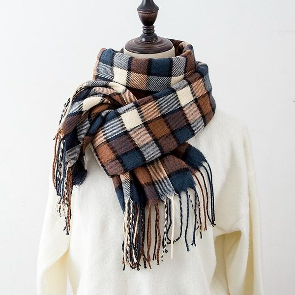 scarves scarf female winter student japanese thickened ins fashion korean plaid long warm dual-purpose shawl neck, Blue;gray
scarves scarf female winter student japanese thickened ins fashion korean plaid long warm dual-purpose shawl neck, Blue;gray