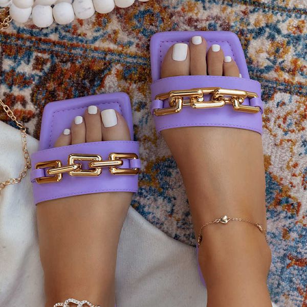 2021 women chain square toe slippers woman summer flats women's causal comfort slides ladies transparent female beach shoes y0731, Black
2021 women chain square toe slippers woman summer flats women's causal comfort slides ladies transparent female beach shoes y0731, Black