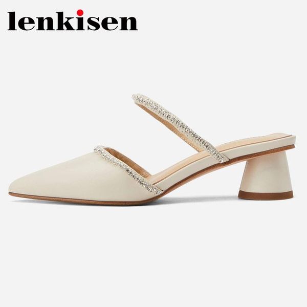 dress shoes lenkisen full grain leather pointed toe high heels slip on mules rhinestone beauty lady streetwear party modern women pumps l43, Black
dress shoes lenkisen full grain leather pointed toe high heels slip on mules rhinestone beauty lady streetwear party modern women pumps l43, Black