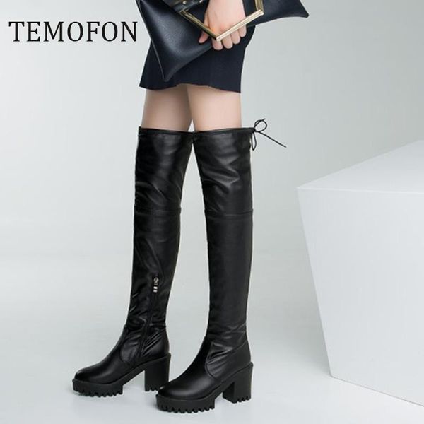 boots women winter chunky platform square thigh high heel big size leather over the knee shoes hvt449, Black
boots women winter chunky platform square thigh high heel big size leather over the knee shoes hvt449, Black