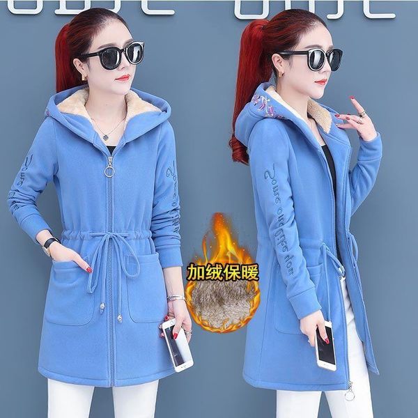 women's jackets women fleece jacket coat 2021 autumn winter warm plush coats long hooded zipper drawstring sweatshirt ladies lambswool, Black;brown
women's jackets women fleece jacket coat 2021 autumn winter warm plush coats long hooded zipper drawstring sweatshirt ladies lambswool, Black;brown