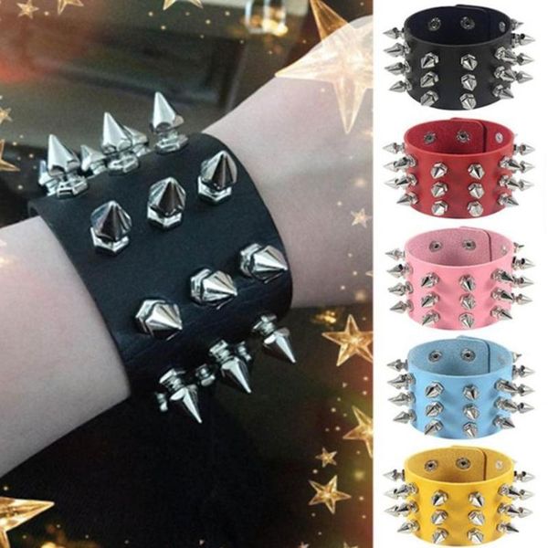 link, chain 22cm three row cuspidal spikes rivet stud wide cuff punk rock bracelet men adjustable jewelry leather decoration, Black
link, chain 22cm three row cuspidal spikes rivet stud wide cuff punk rock bracelet men adjustable jewelry leather decoration, Black