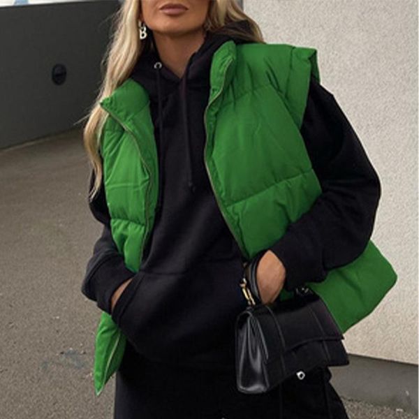 women's vests cotton solid jacket vest 2021 winter sleeveless zipper coat women fashion thicken loose ladies puffer parkas, Black;white
women's vests cotton solid jacket vest 2021 winter sleeveless zipper coat women fashion thicken loose ladies puffer parkas, Black;white