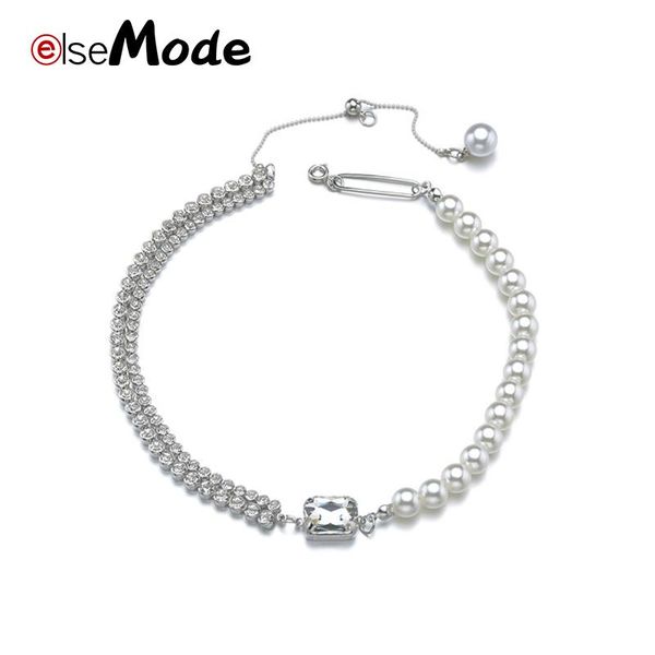pendant necklaces elsemode romantic clear crystal square stone choker necklace for women pearl beads chain stainless steel wedding jewelry, Silver
pendant necklaces elsemode romantic clear crystal square stone choker necklace for women pearl beads chain stainless steel wedding jewelry, Silver