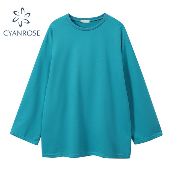 back hollow out loose tide tees and women long sleeve o neck streetwear candy blue fashion t shirt female korean 210417, White
back hollow out loose tide tees and women long sleeve o neck streetwear candy blue fashion t shirt female korean 210417, White