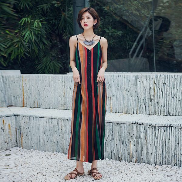 factoryn5no open seaside super back slim fairy holiday colorful striped beach skirt v-neck suspender dress, White;black
factoryn5no open seaside super back slim fairy holiday colorful striped beach skirt v-neck suspender dress, White;black
