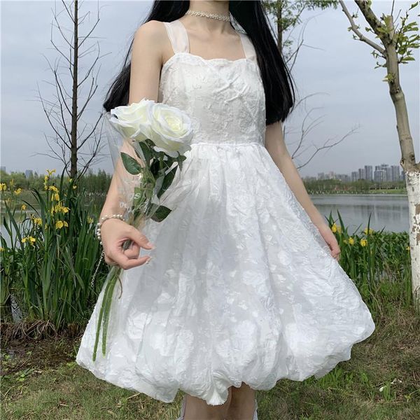 casual dresses white french first love, sweet and fairy bitter fleabane condole belt, princess dress summer vestido midi elegante, Black;gray
