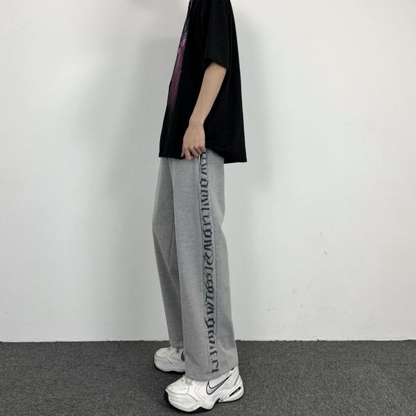 men's suits & blazers four seasons pants letter printed wide leg sports loose casual for men and women, White;black
men's suits & blazers four seasons pants letter printed wide leg sports loose casual for men and women, White;black